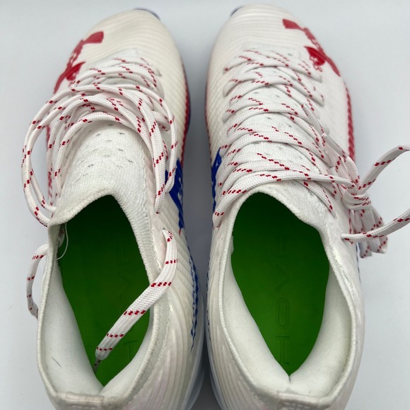 Under Armour Blur Pro TX Football Cleats Mens 12 White Red Blue‎ Texas Edition main image 8